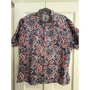 The Nutter Men’s Button Up Red White Blue Eagle Shirt
